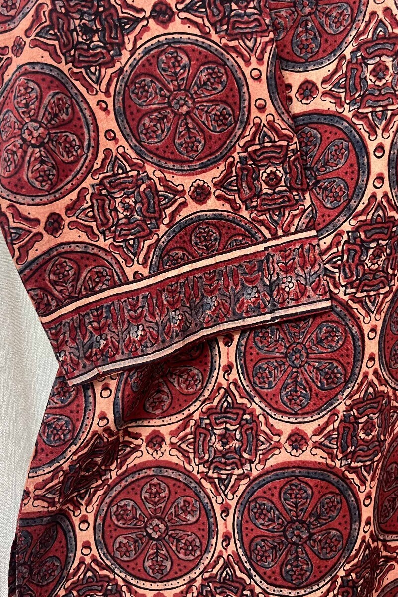 Ajrak Hand Block-Printed Straight Cotton Kurta