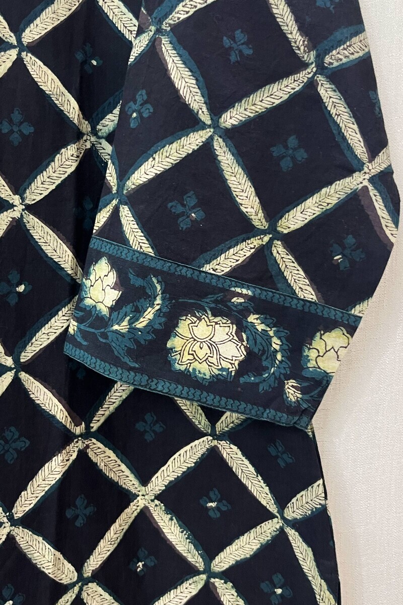 Bagru Hand Block-Printed Straight Cotton Kurta