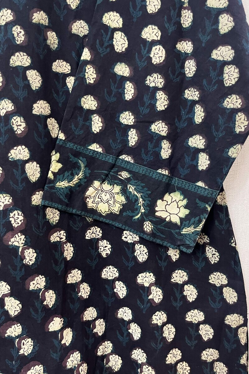 Akola Hand Block-Printed Straight Cotton Kurta