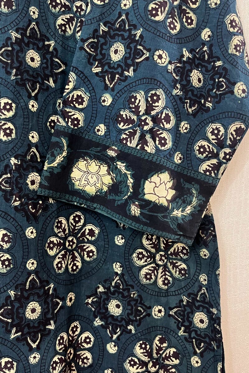Akola Hand Block-Printed Straight Cotton Kurta