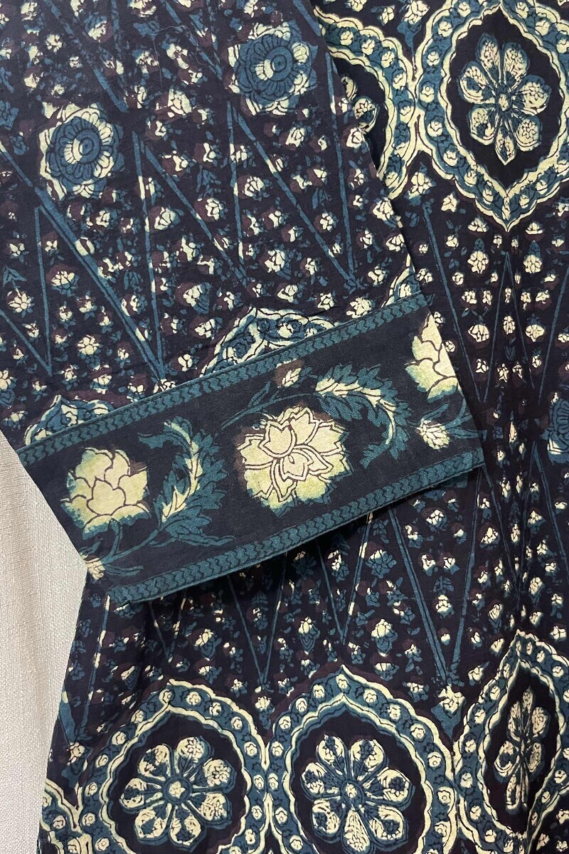 Akola Hand Block-Printed Straight Cotton Kurta