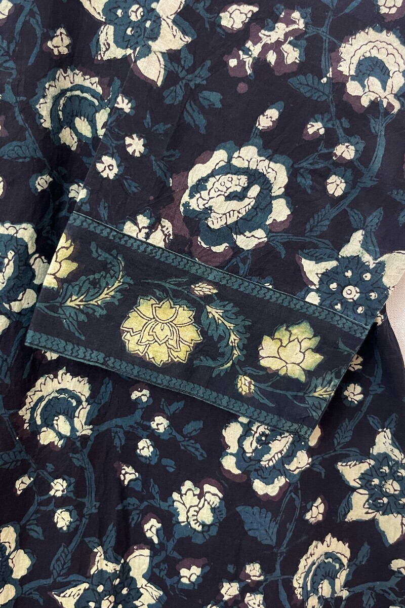 Akola Hand Block-Printed Straight Cotton Kurta