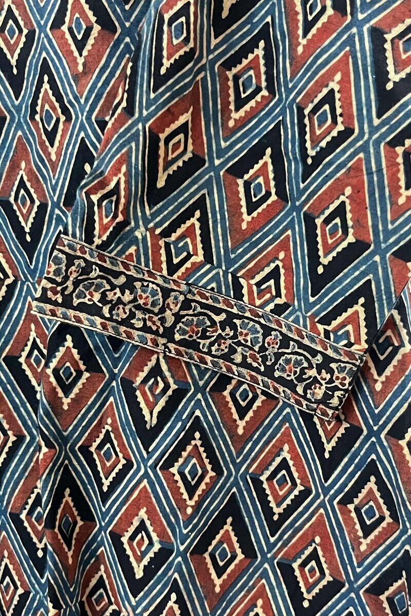 Ajrak Hand Block-Printed Cotton Top