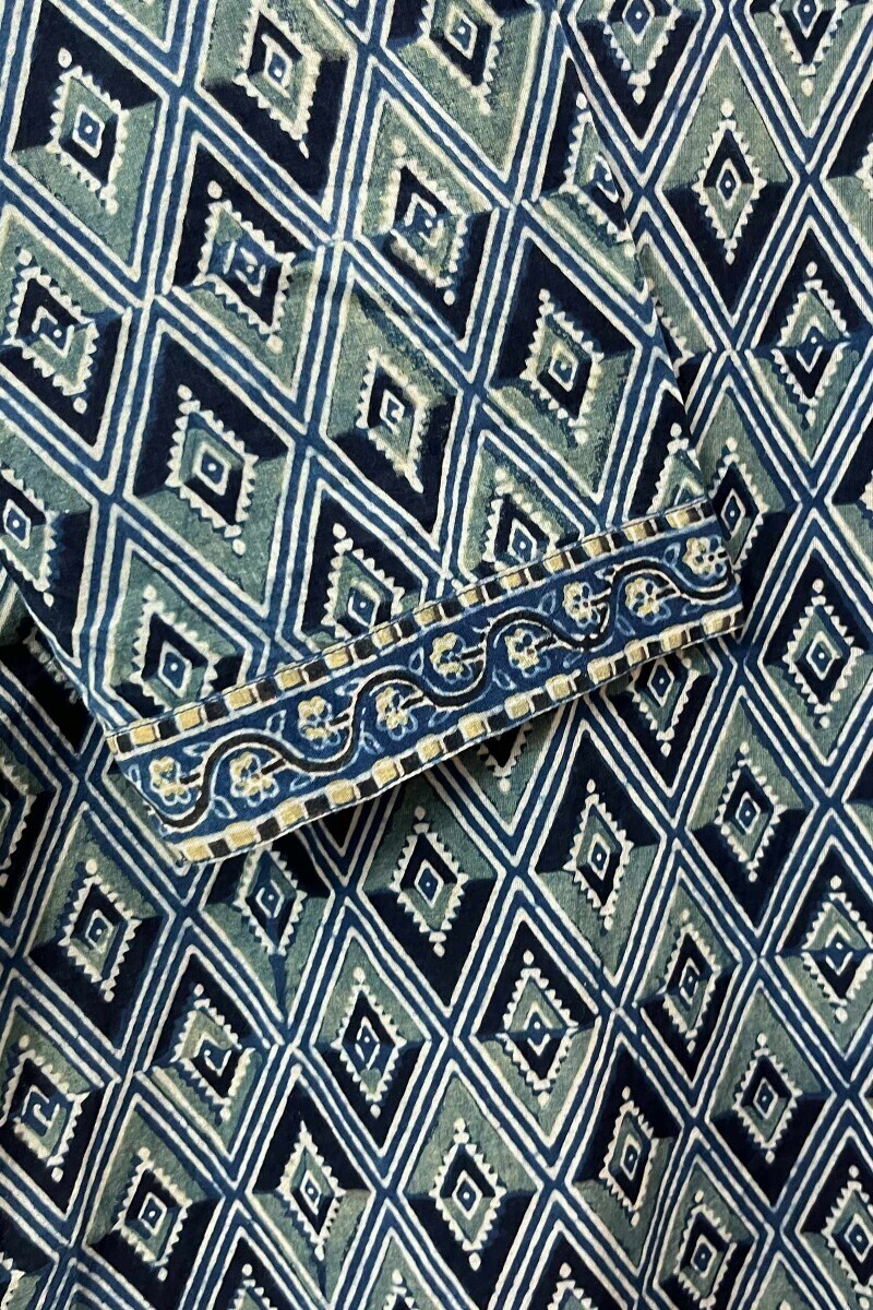 Ajrak Hand Block-Printed Cotton Top