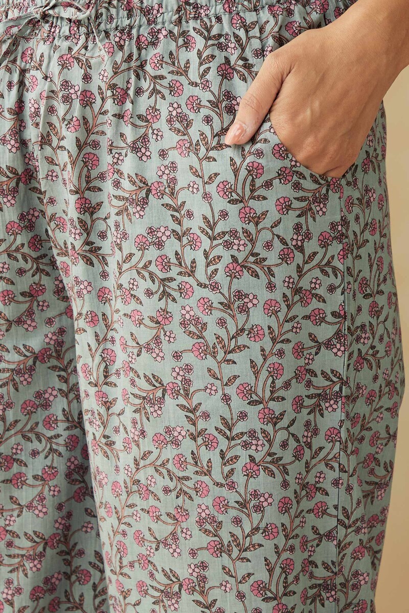 Blue Hand Printed Cotton Farsi