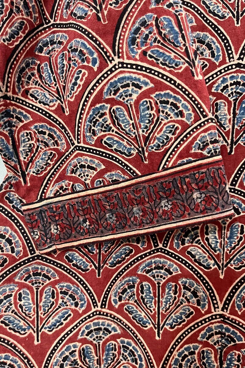 Ajrak Hand Block-Printed Straight Cotton Kurta