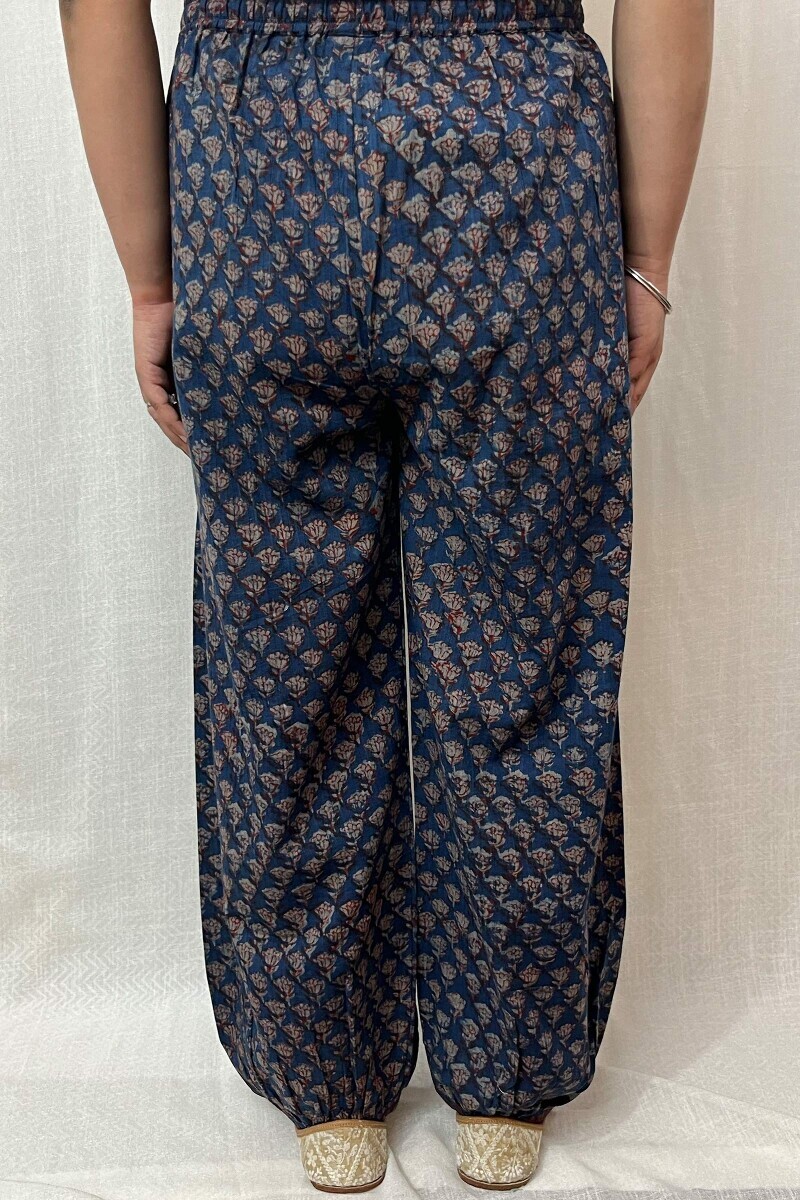 Akola Hand Block-Printed Cotton Dobby Izhaar Pants