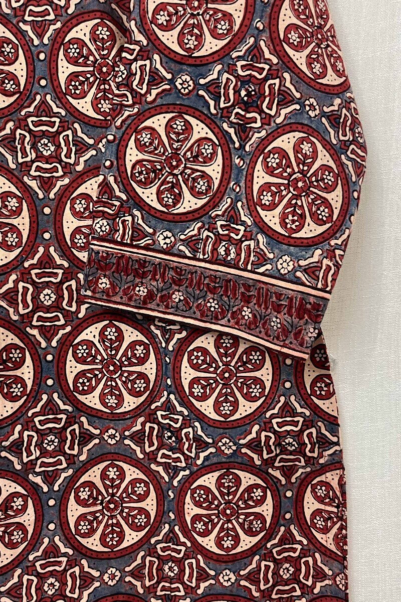Ajrak Hand Block-Printed Straight Cotton Kurta