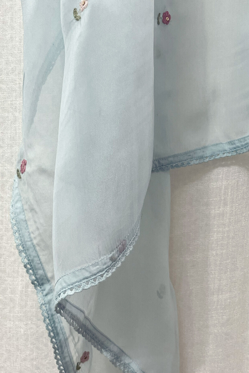 Blue Handcrafted Viscose Dupatta