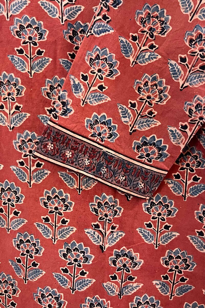Ajrak Hand Block-Printed Straight Cotton Kurta