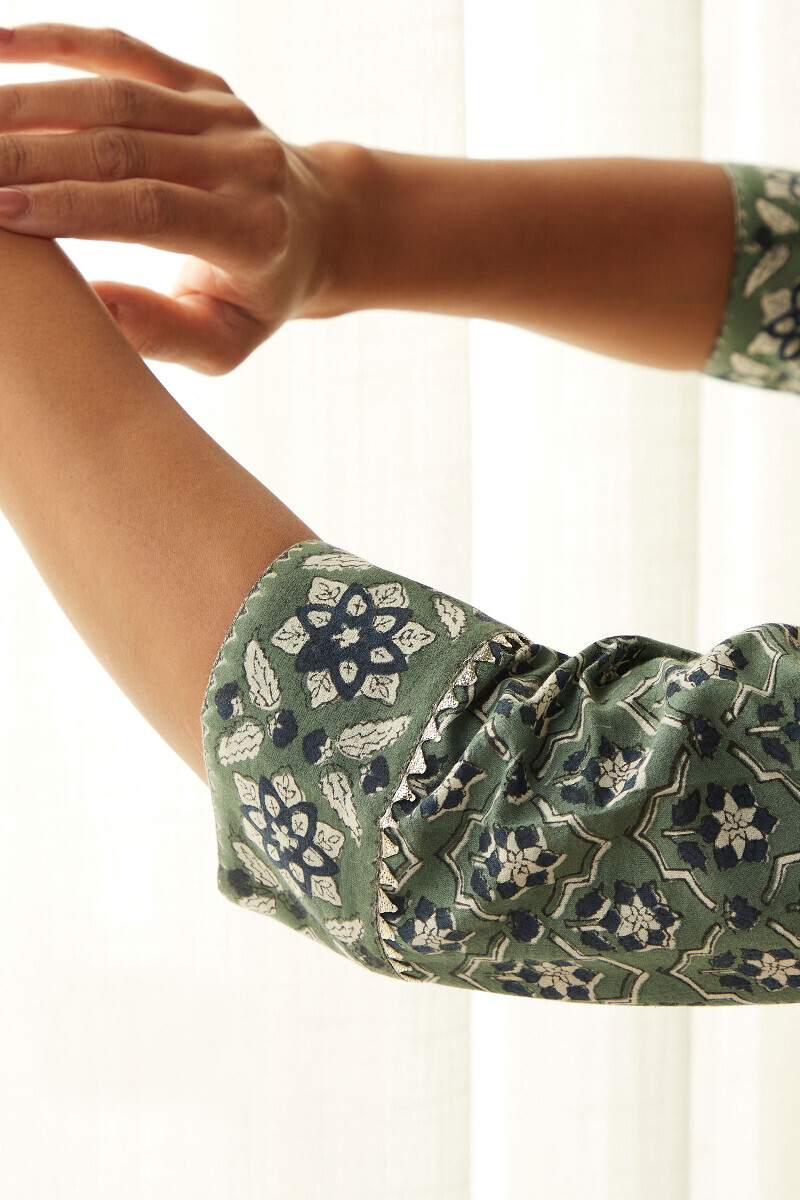 Bagru Hand Block-Printed Straight Cotton Kurta