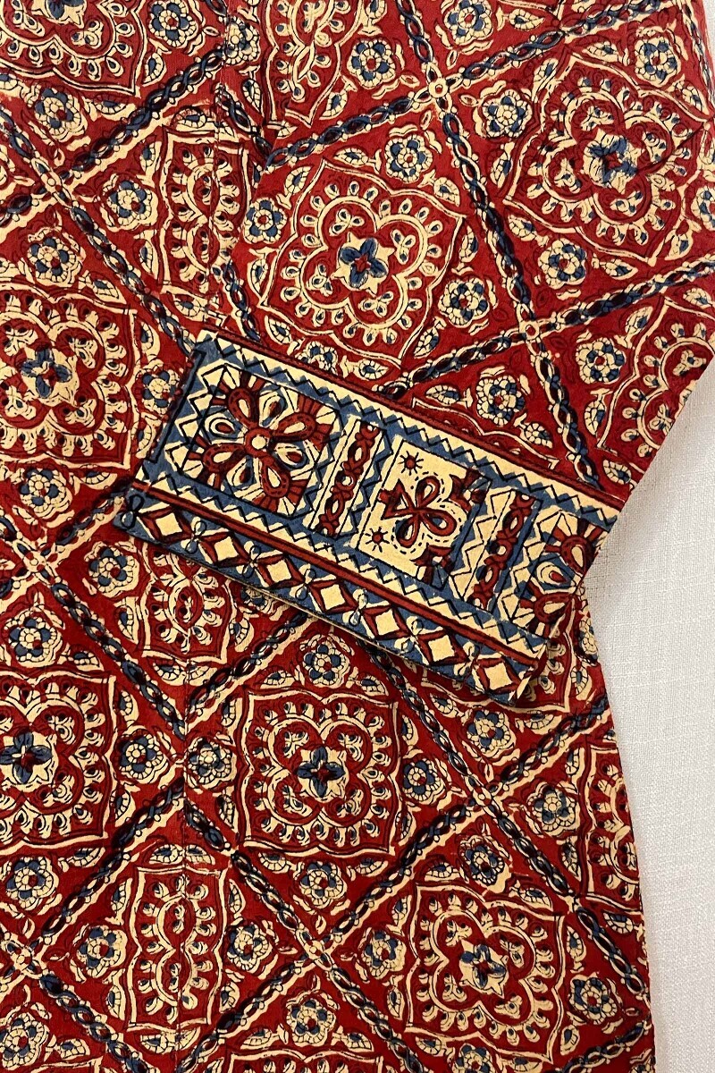 Bagru Hand Block-Printed Straight Cotton Kurta