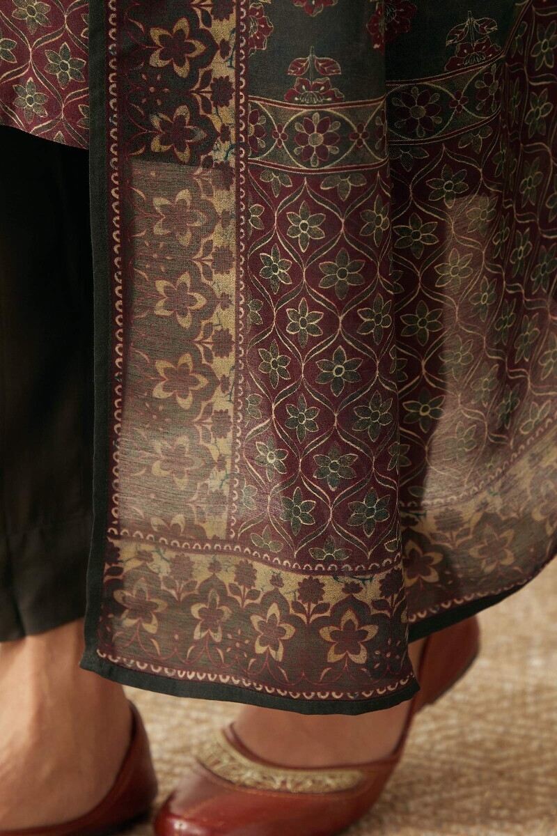 Olive Green Printed Modal Dupatta