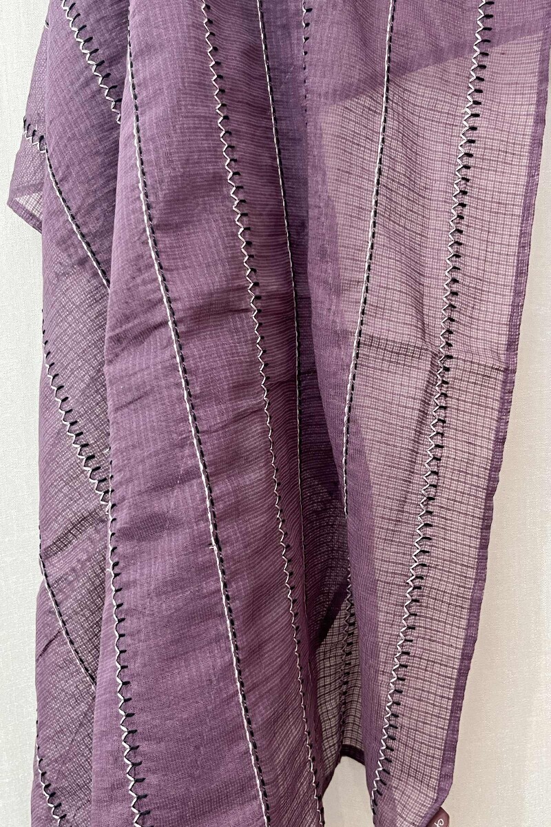 Purple Handcrafted Kota Dupatta