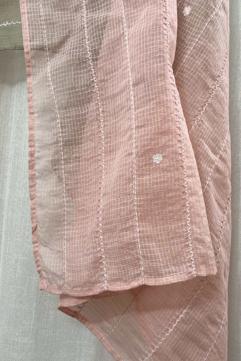 Pink Handcrafted Kota Dupatta