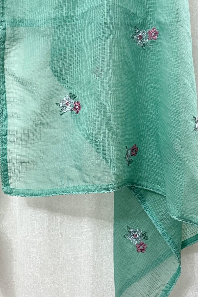 Green Handcrafted Kota Dupatta