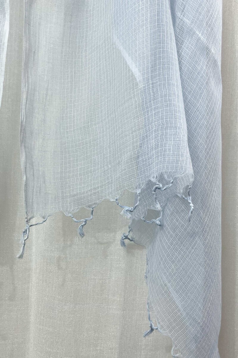 Light Blue Handcrafted Kota Dupatta