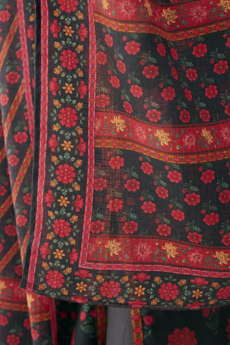 Black Printed Kota Dupatta