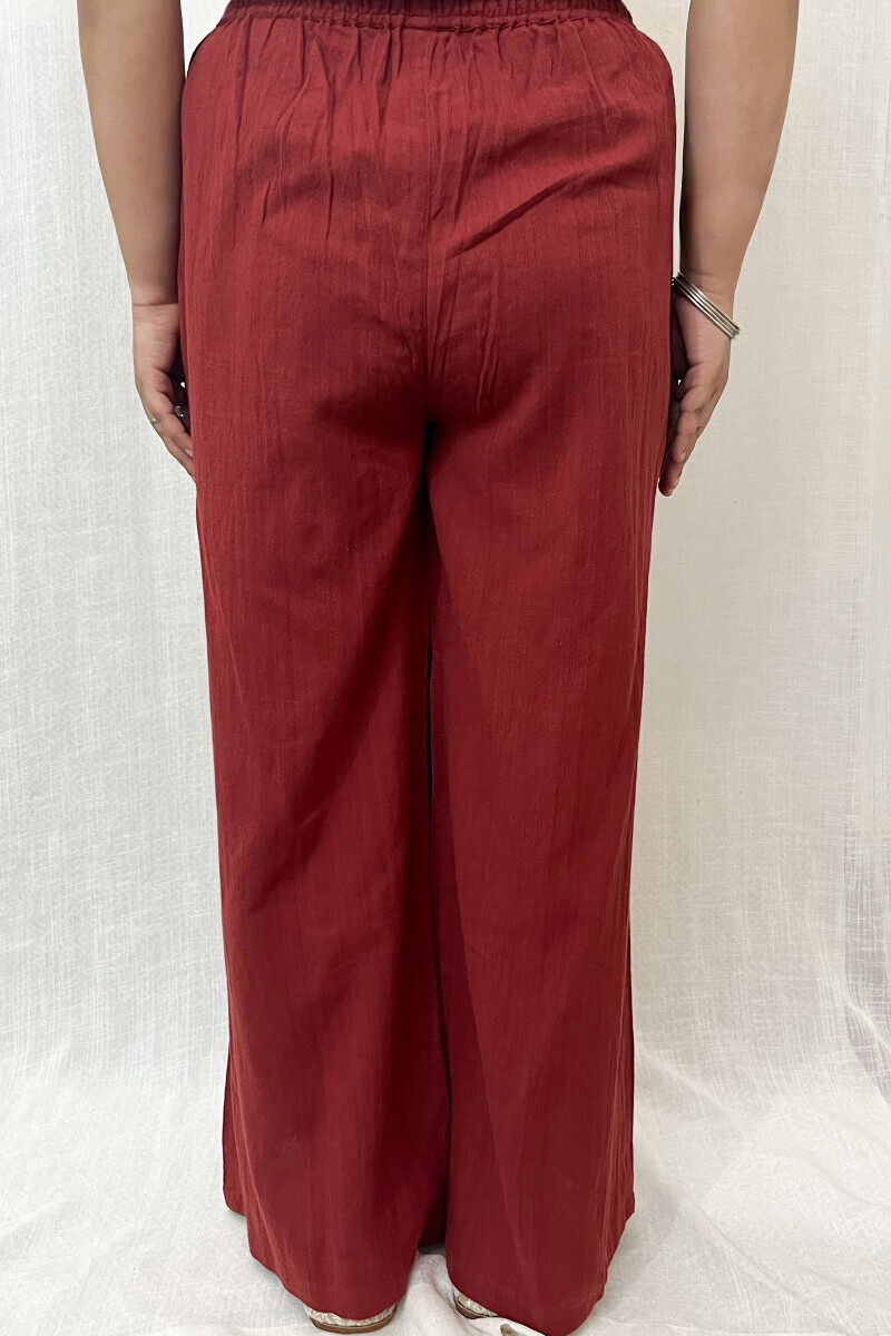 Maroon Handcrafted Cotton Farsi