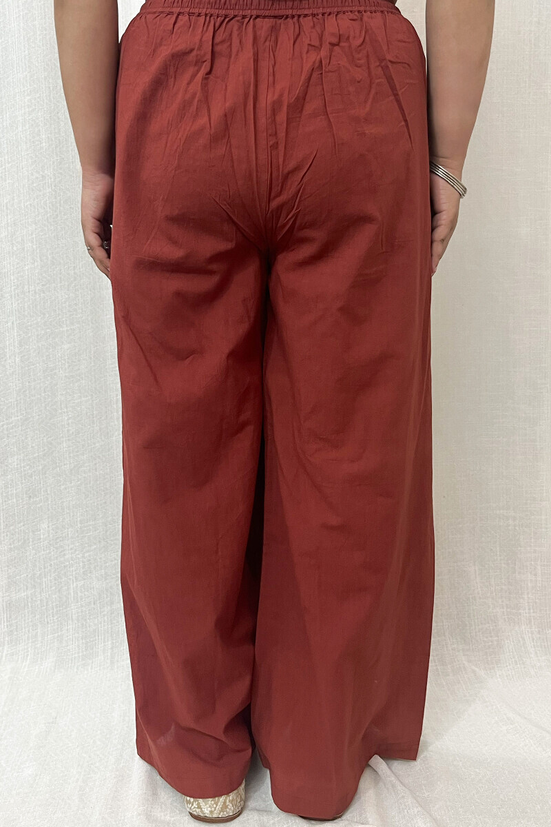 Maroon Handcrafted Cotton Flax Farsi