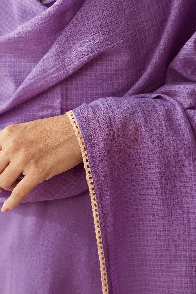 Lavender Handcrafted Kota Dupatta