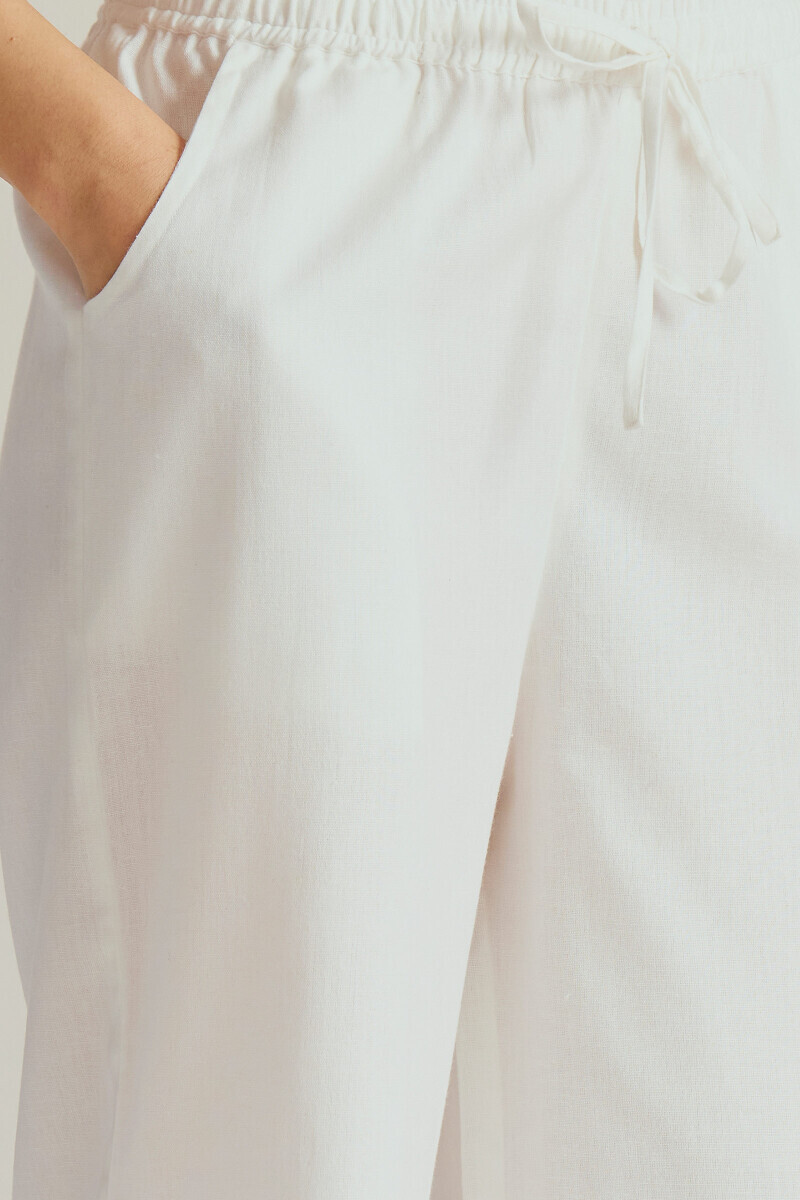 White Handcrafted Cotton Flax Farsi