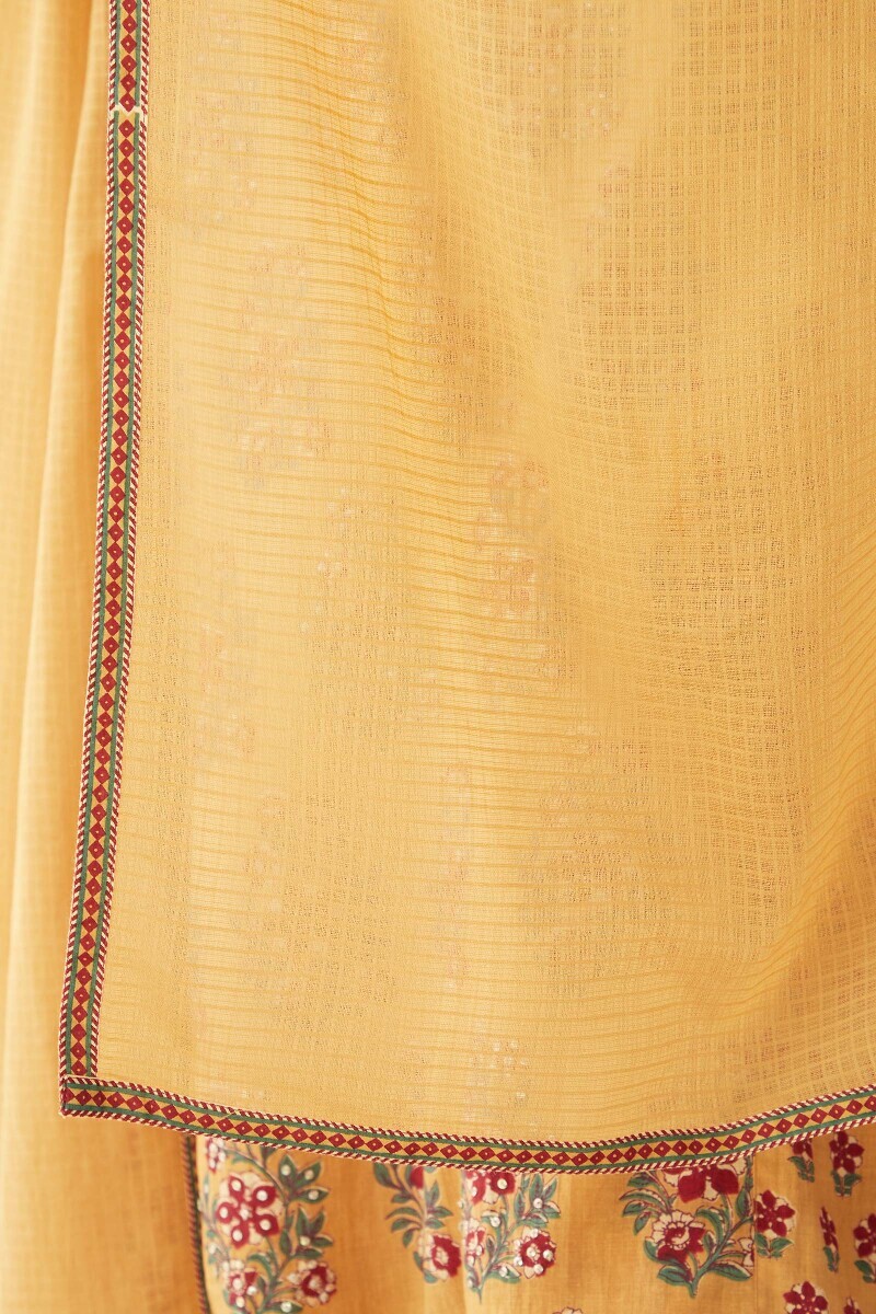 Mustard Handcrafted Kota Dupatta