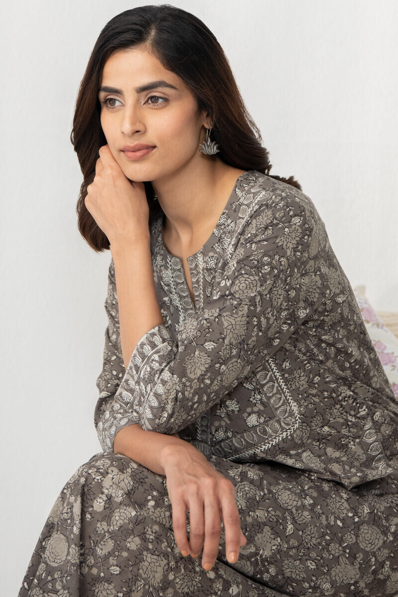 Bagru Hand Block Printed Cotton Kaftan