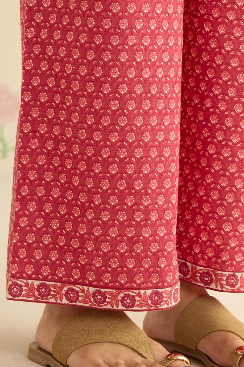 Pink Hand Printed Cotton Farsi
