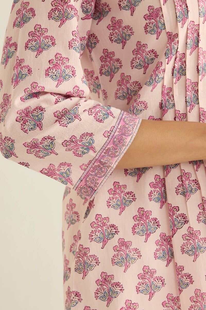 Purple Hand Block Printed Cotton Top