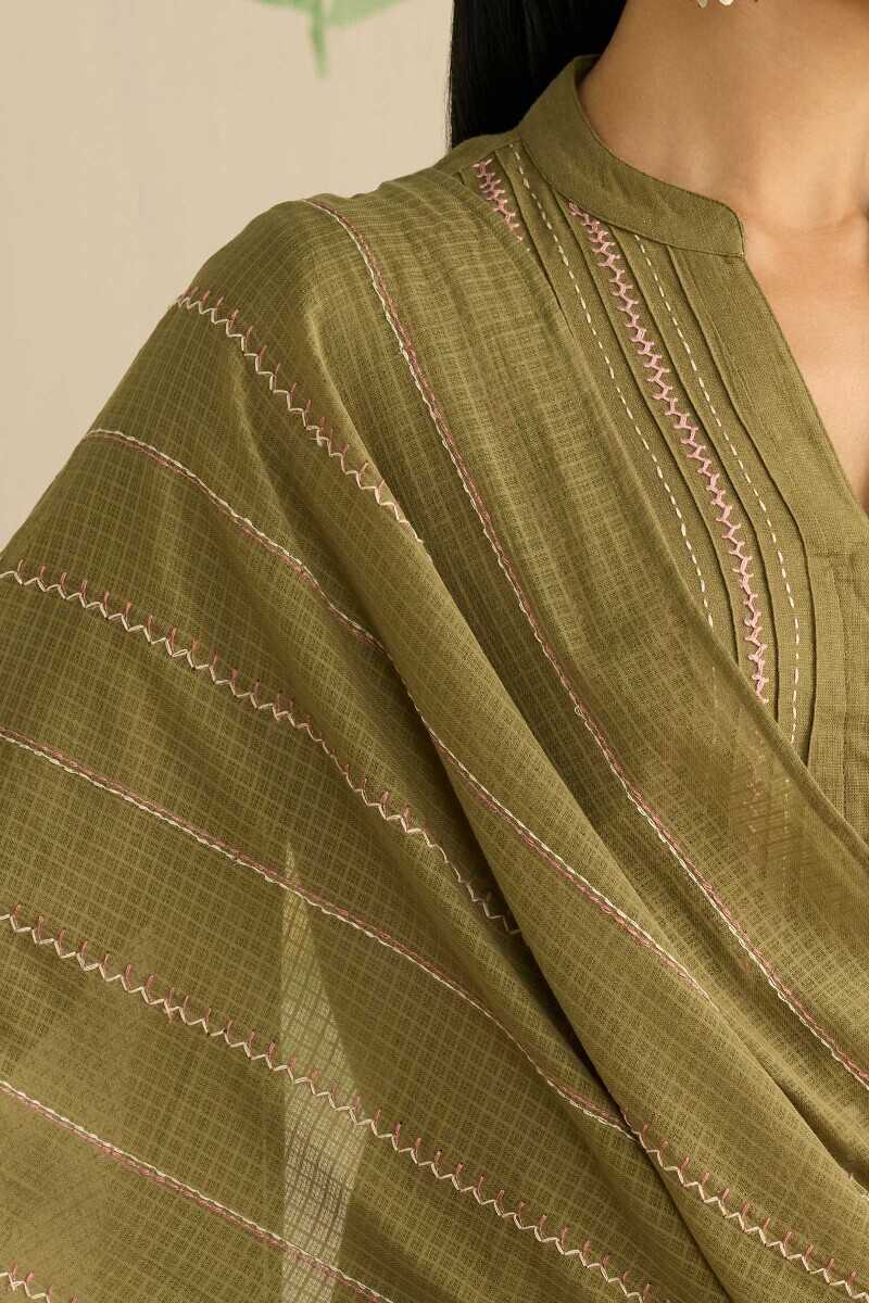 Green Handcrafted Kota Dupatta