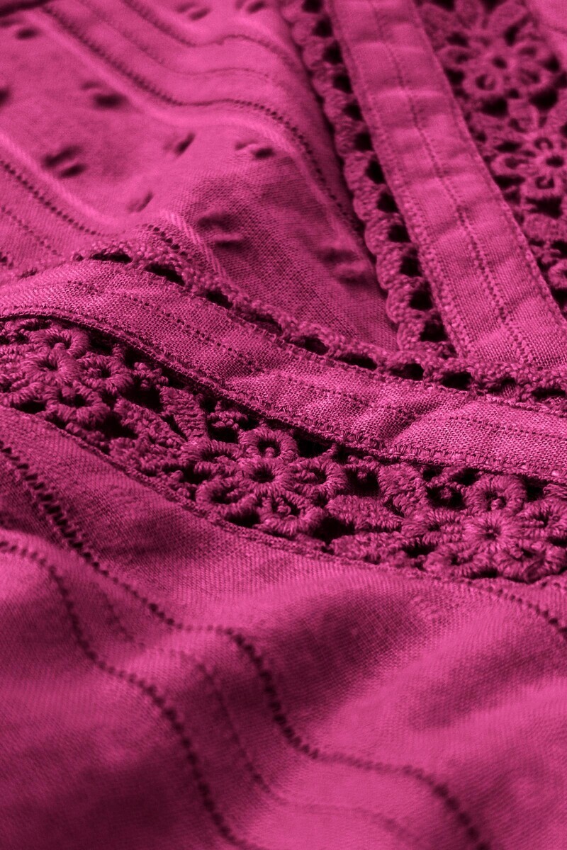 Pink Handcrafted Straight Cotton Dobby Kurta