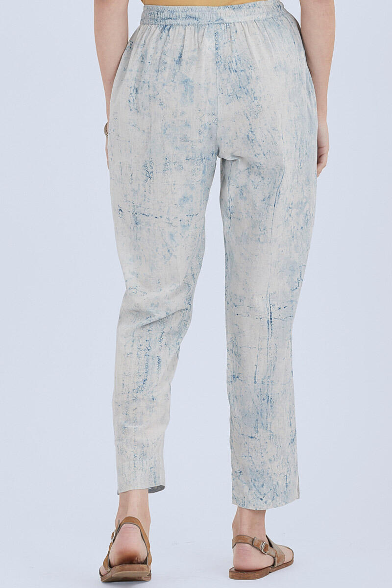 Indigo Handcrafted Cotton Narrow Pants