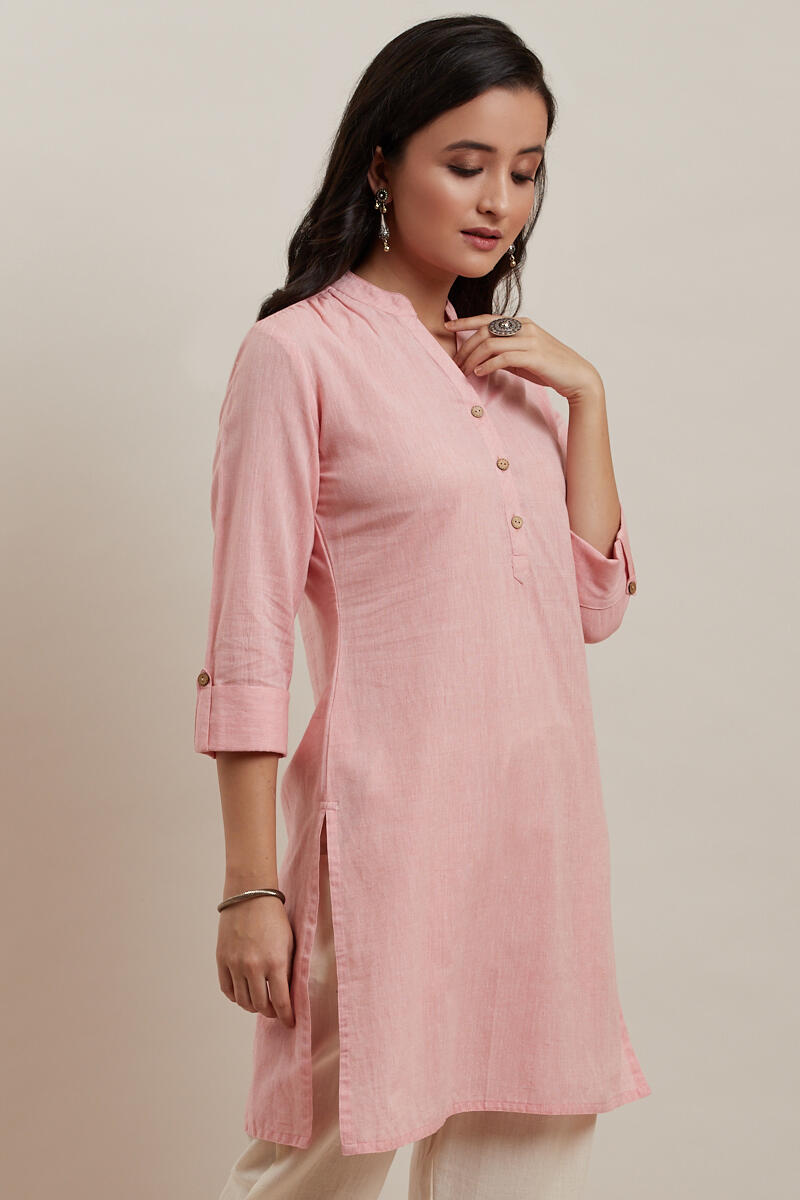 Buy Roza Light Pink Short Kurta Pink Kurtas for Women