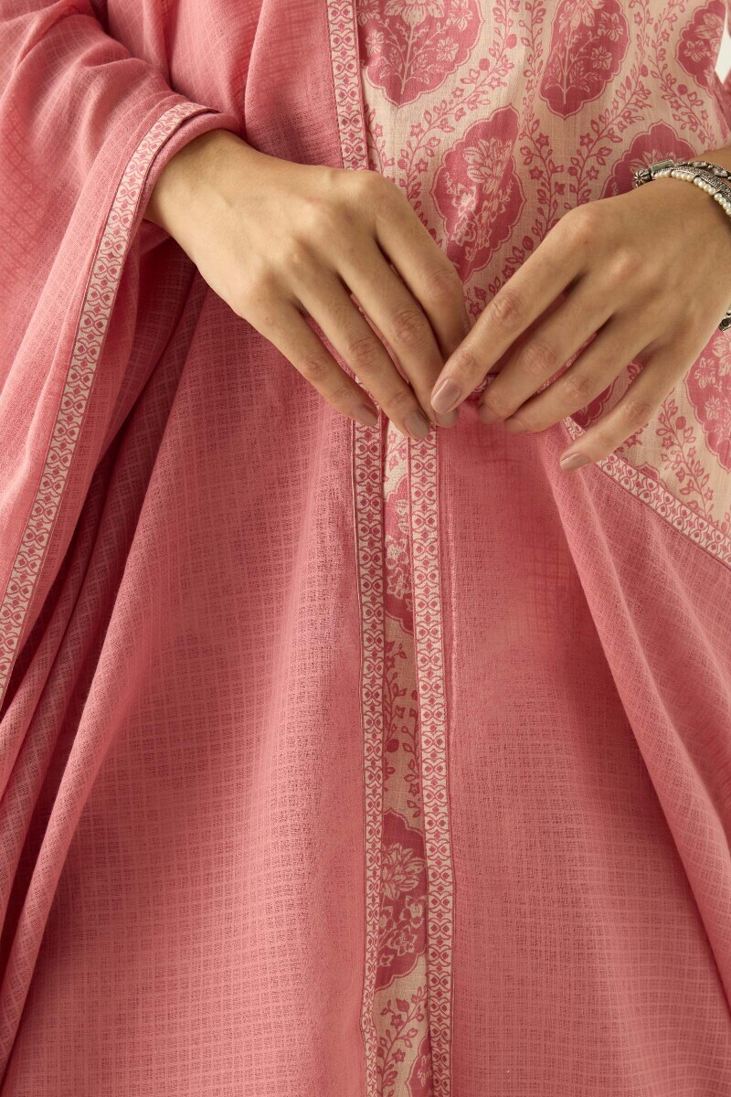 Pink Handcrafted Kota Dupatta