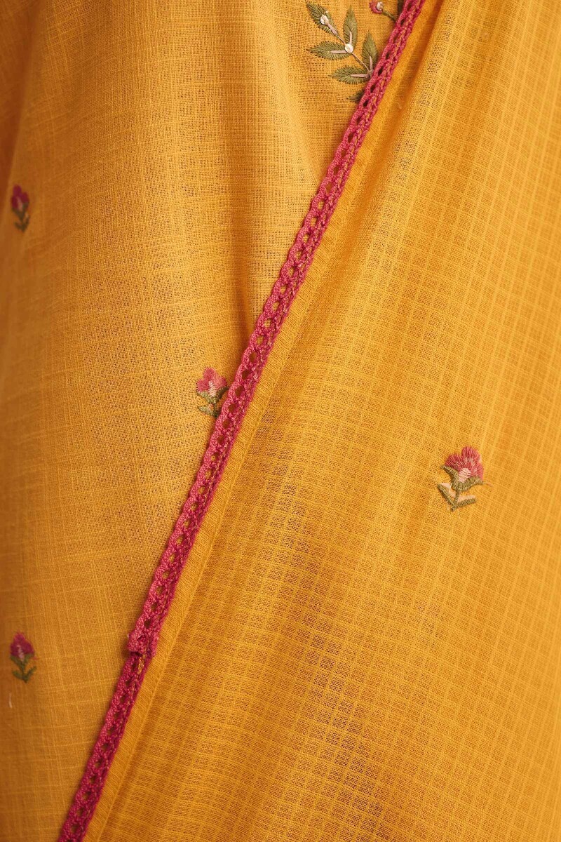 Yellow Handcrafted Kota Dupatta