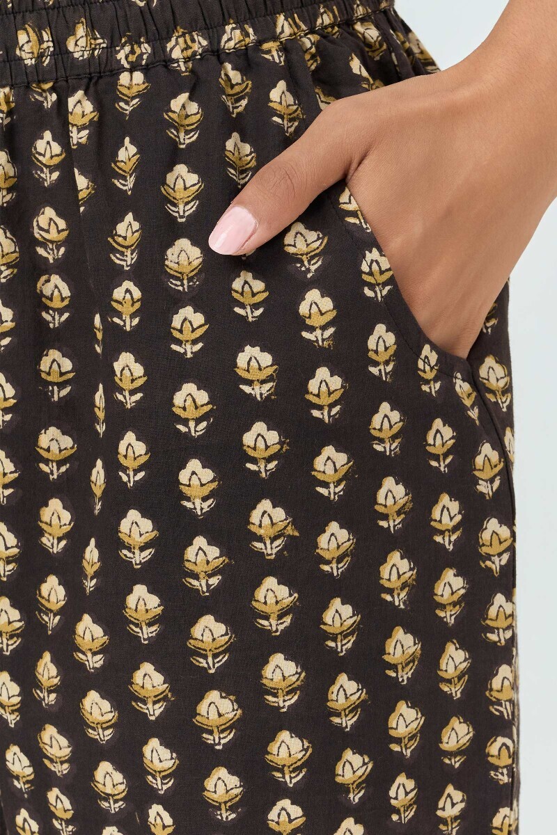 Bagru Hand Block-Printed Cotton Narrow Pants