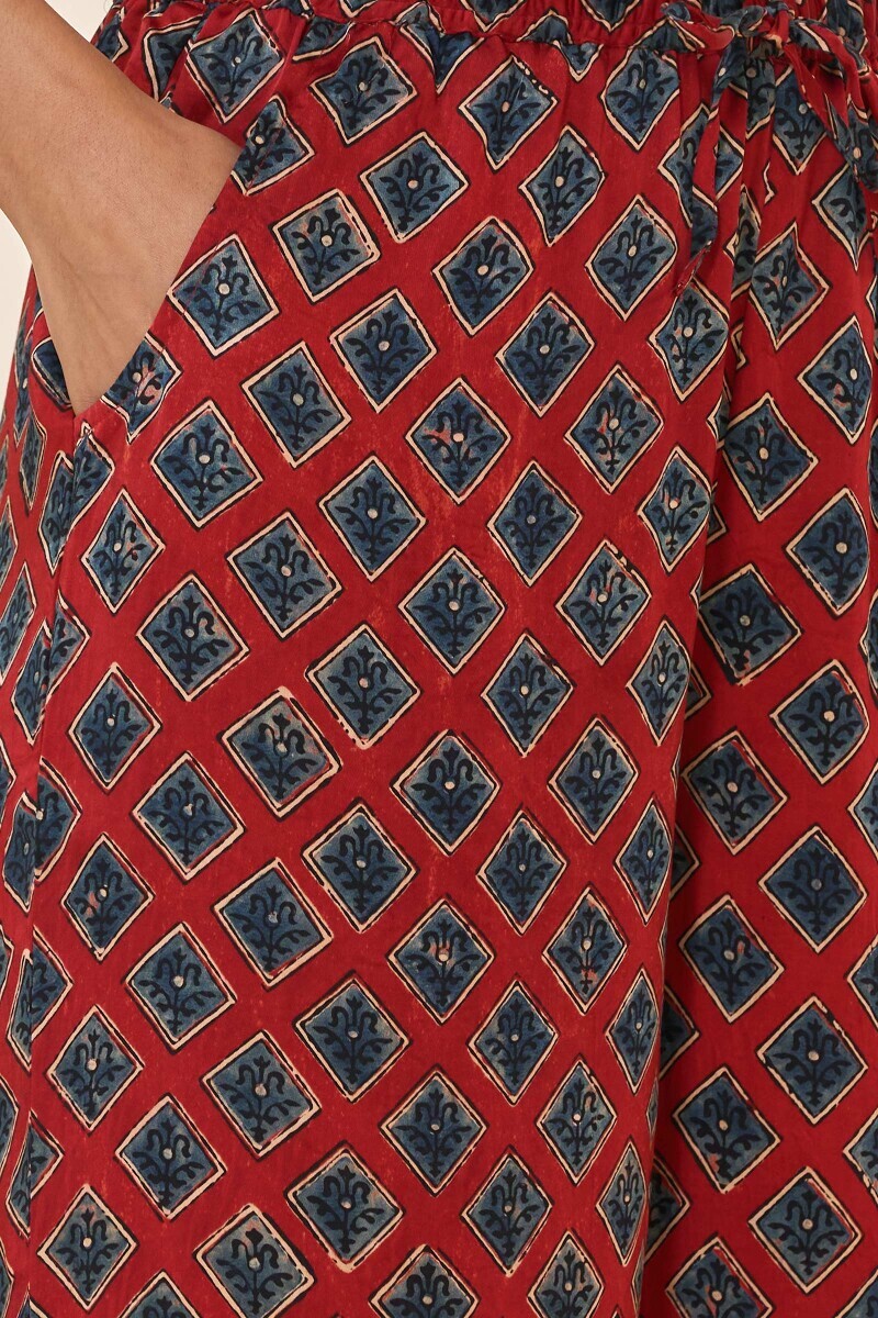 Ajrakh Hand Block-Printed Modal Farsi