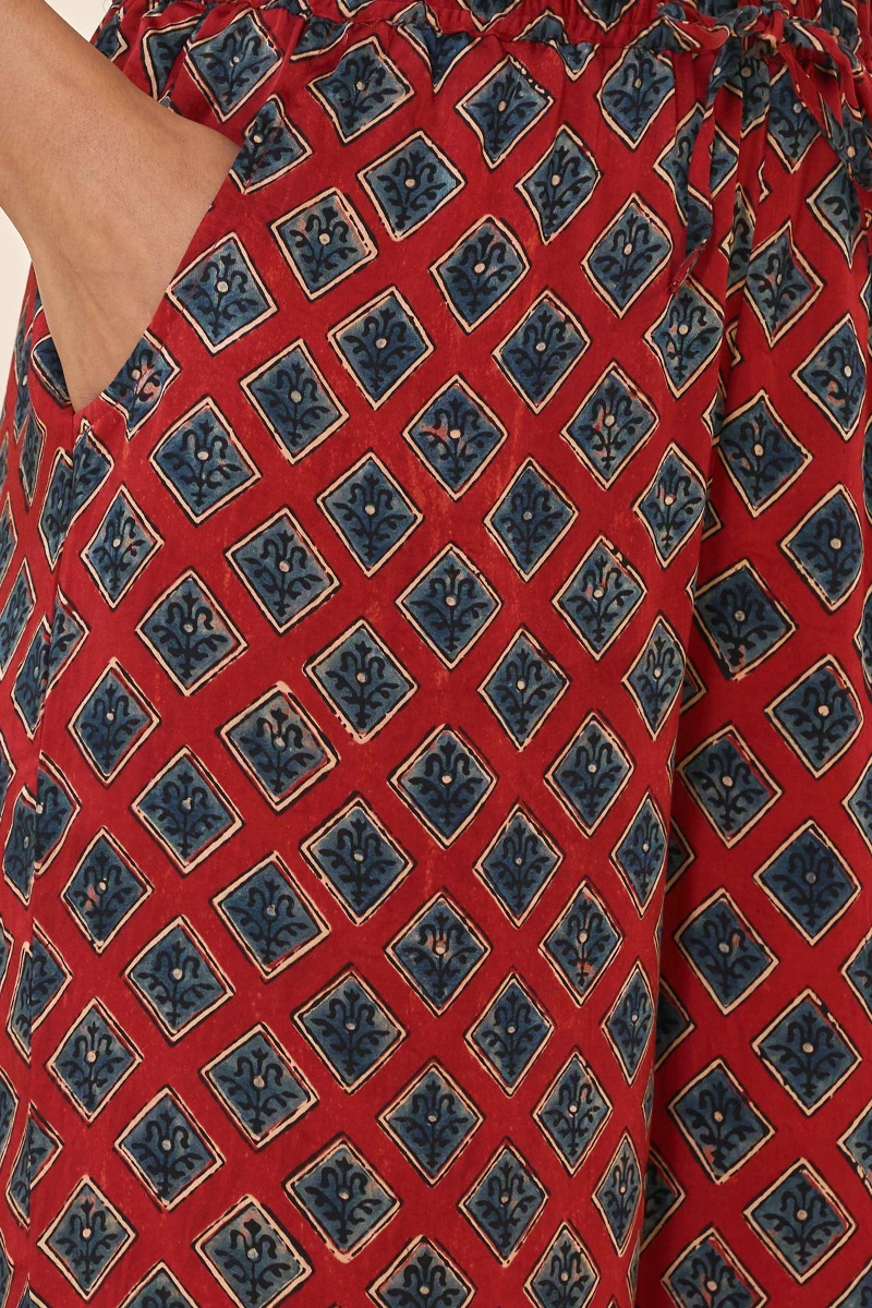 Ajrakh Hand Block-Printed Modal Farsi