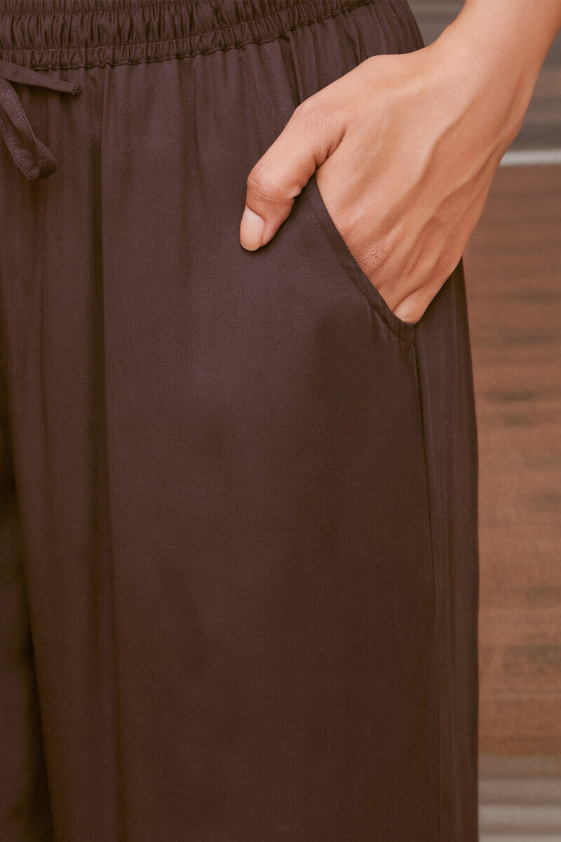 Brown Handcrafted Satin Farsi