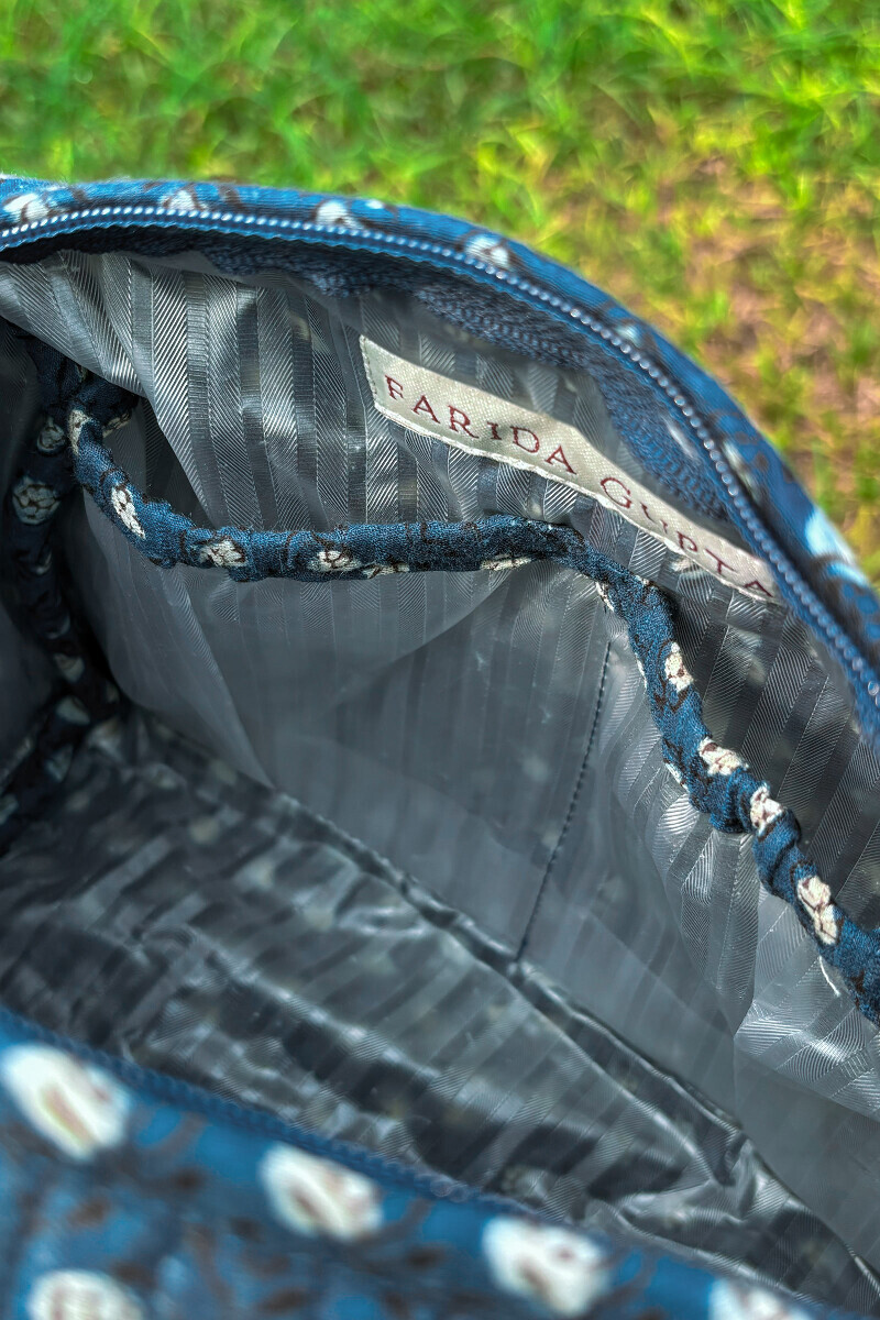 Bagru Hand Block-Printed Cotton Dobby Vanity Pouch