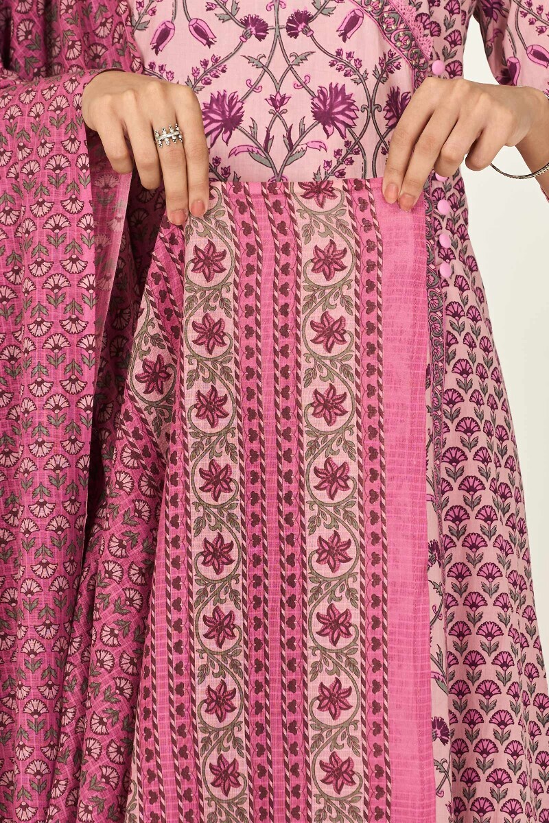Pink Hand Printed Kota dupatta