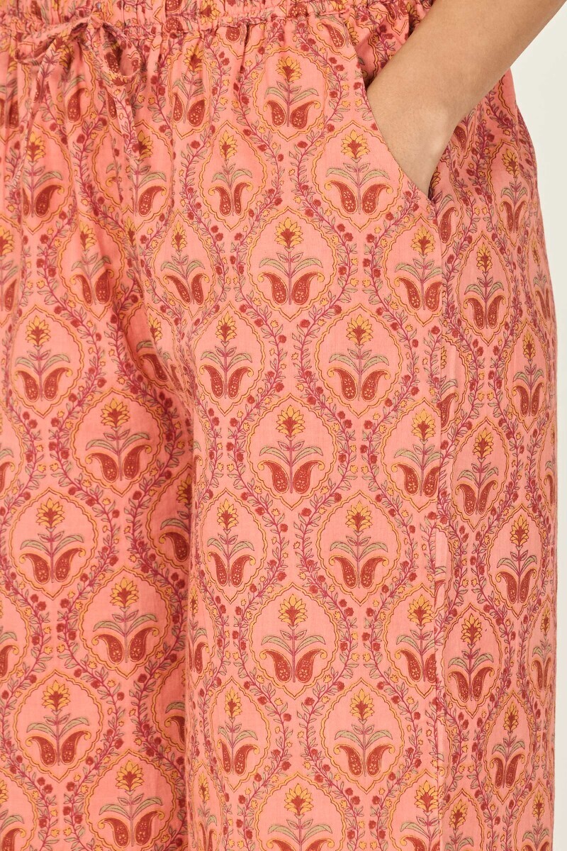 Pink Hand Printed Cotton Farsi