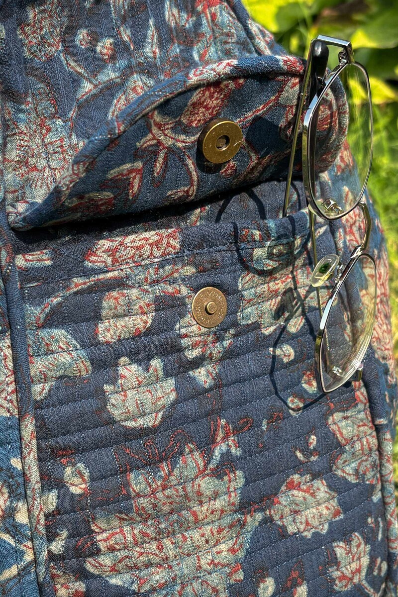 Akola Hand Block-Printed Cotton Duffel Bag