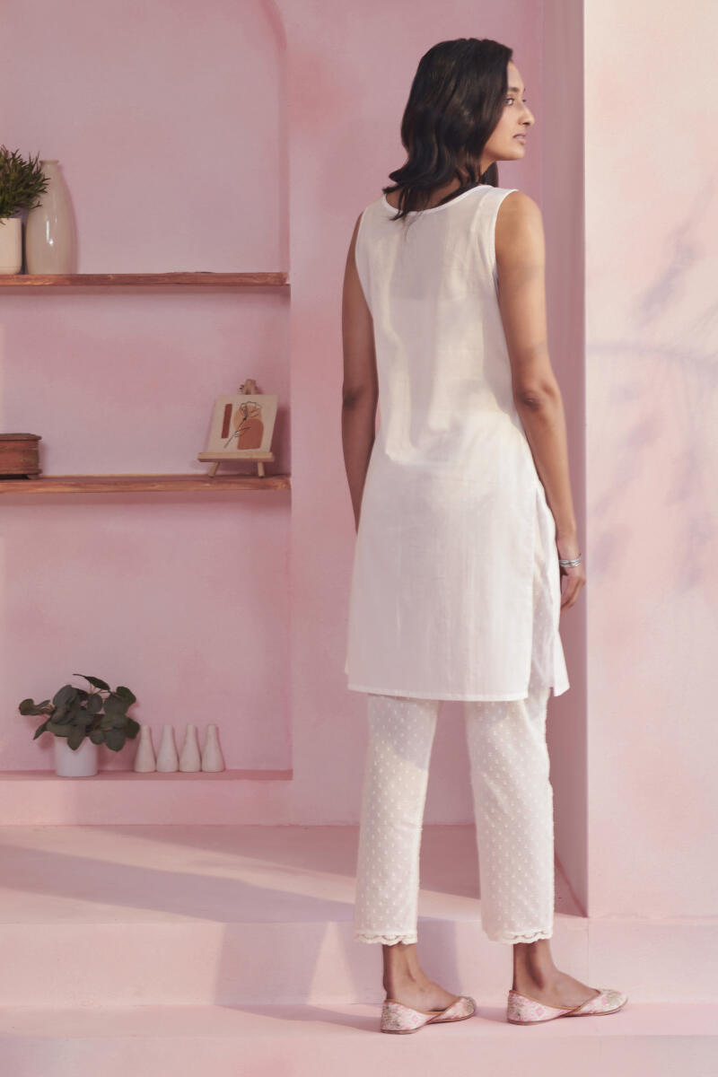 Off-White Handcrafted Cotton Slip