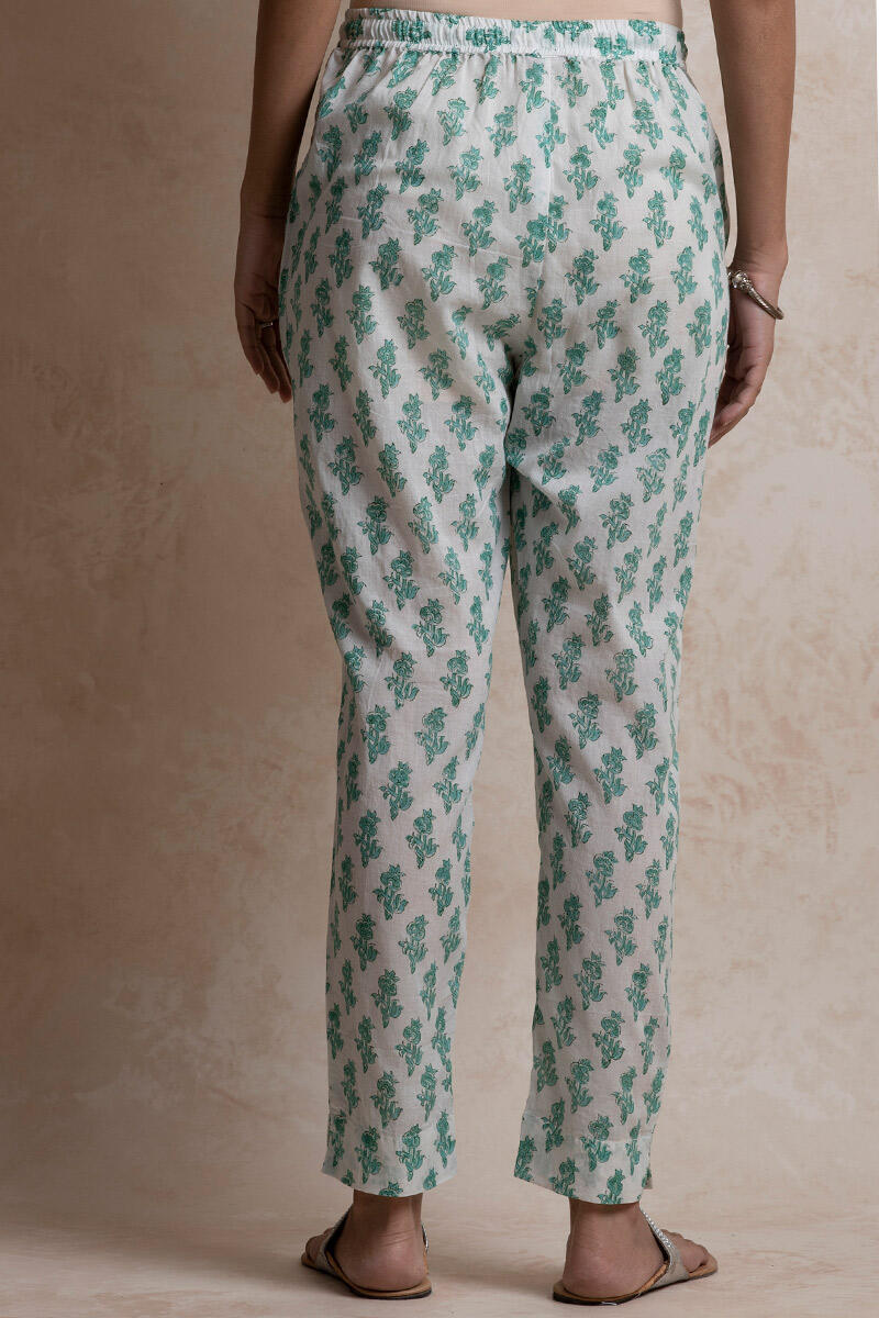 Sanganeri Block Printed Cotton Cigarette Pants