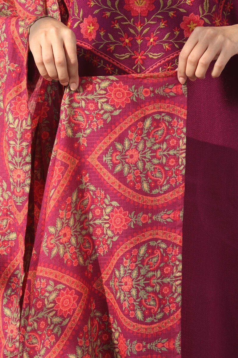 Purple Printed Kota Dupatta