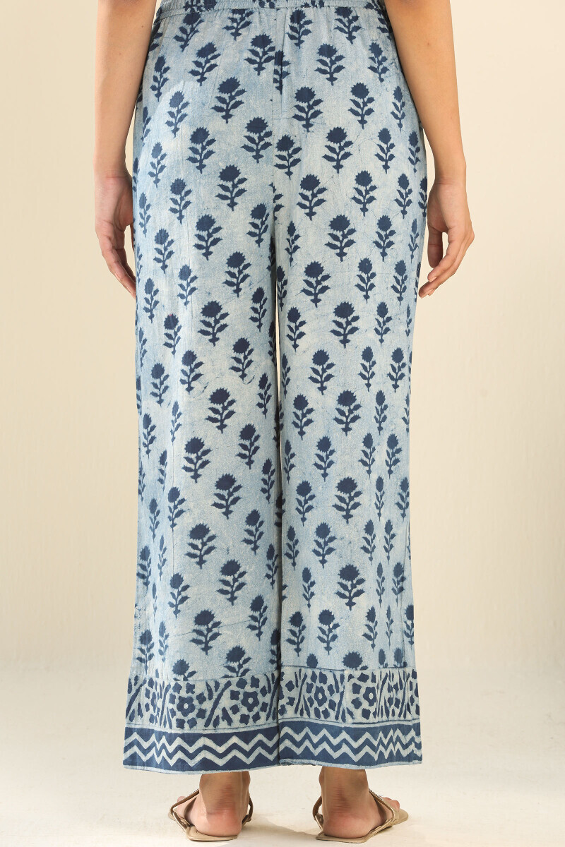 Indigo Hand Block Printed Cotton Farsi