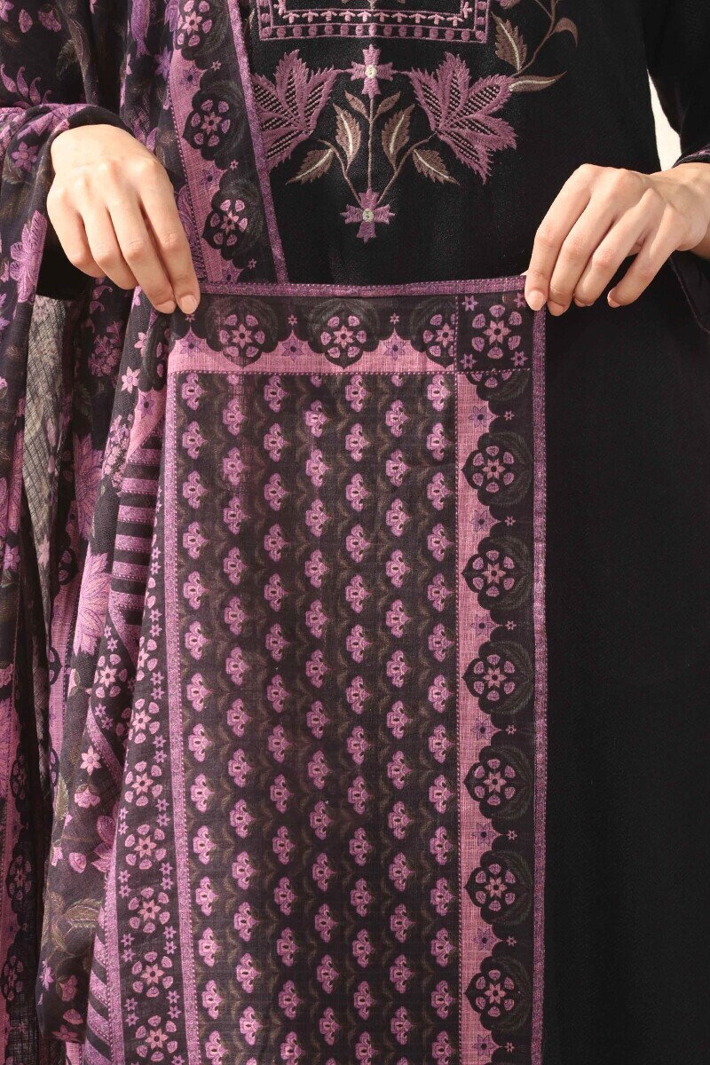 Black Printed Kota Dupatta