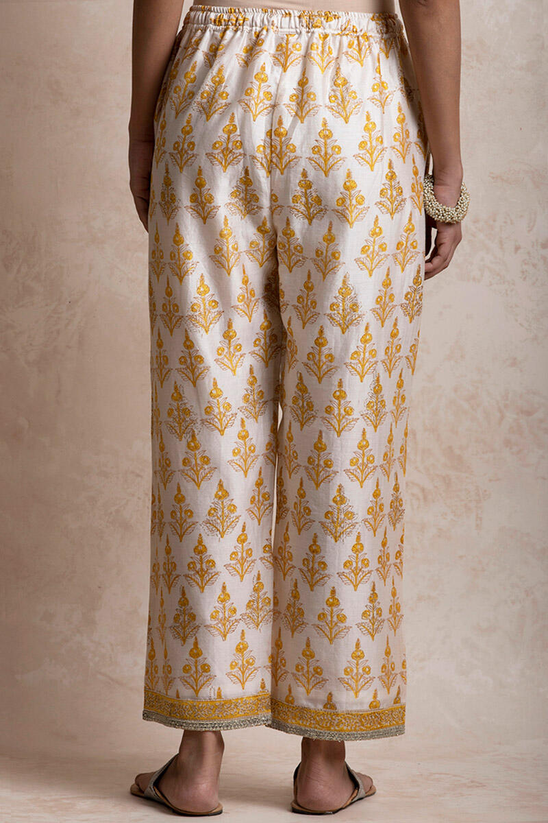 Sanganeri Block Printed Chanderi Straight Farsi